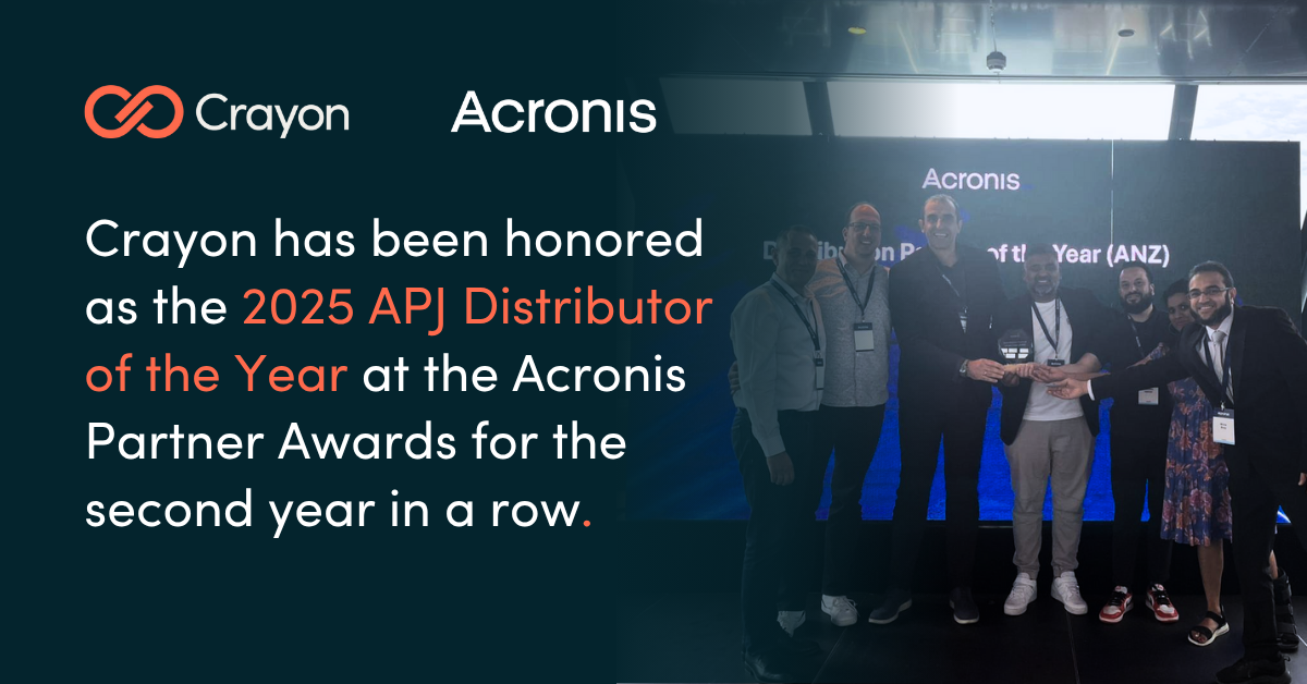 Crayon recognised as Acronis 2025 APJ Distributor of the Year